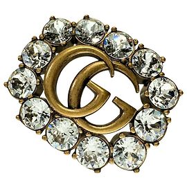 Broche GG de strass da Gucci Dourado Metálico