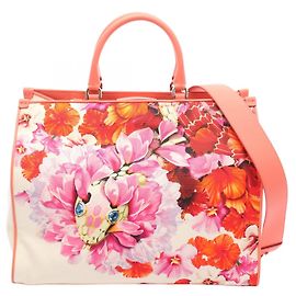 Bulgari Bolsa tote em lona e couro Serpenti da BVLGARI Branco