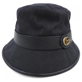 Gucci-Chapéu bucket em lona GG Gucci-Preto
