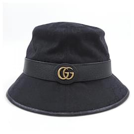 Gucci-Chapéu bucket em lona GG Gucci-Preto