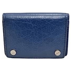 Balenciaga-Carteira compacta de couro Balenciaga-Azul
