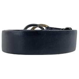 Gucci-Cinto de couro Gucci com G entrelaçado-Preto