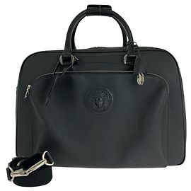 Gianni Versace Medusa Leather 2way Boston Bag Black