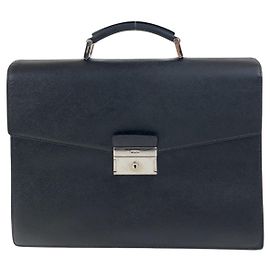 Borsa da lavoro in pelle Saffiano Prada Nero