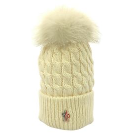 Moncler Grenoble Wool Knit Cap Brown Beige