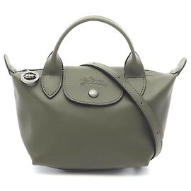 Bolsa de couro Le Pliage Extra XS da Longchamp Verde