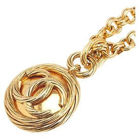 Collier Miroir Rond Coco Mark de Chanel Doré Métallisé