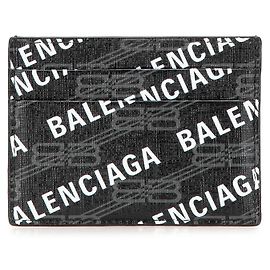 Portacarte in PVC con logo Balenciaga Nero