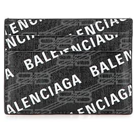 Balenciaga-Porta-cartões em PVC com logo Balenciaga-Preto