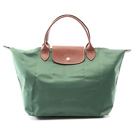 Bolsa M Le Pliage Original em nylon e couro Longchamp Verde