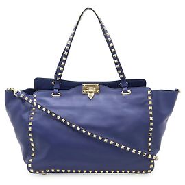Borsa 2 in 1 in pelle Rockstud di Valentino Garavani Blu
