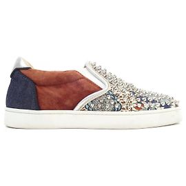 Baskets Christian Louboutin Marron Bleu