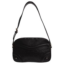 Gucci Dunkelbraune Schultertasche mit Crest-Pferdebit Braun