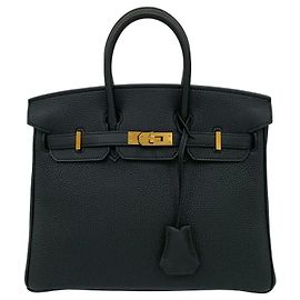 Borsa Hermès Birkin 25 in pelle Togo nera Nero