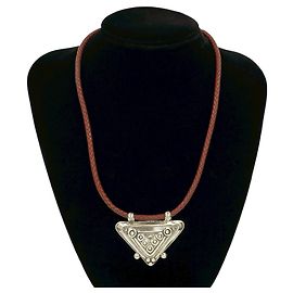 Hermès Collar Touareg HERMES Castaño Plata Roja