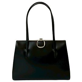 Loewe Calf Leather Clasp Mini Handbag Black