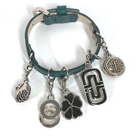 Bulgari Pulseira de couro verde Bvlgari Verde