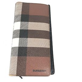 Burberry Giant Check Bifold Long Wallet Brown