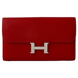 Hermès Hermes Constance Long Wallet in Red Epsom Leather Red