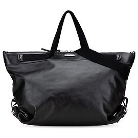 Sac tote convertible en cuir noir large Saint Laurent Noir