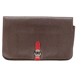 Hermès Dogon GM Duo Bicolor Wallet Multiple colors Chocolate