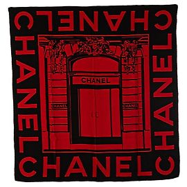 Bufanda Chanel Cambon 31 Rue Cambon Negro Roja