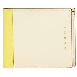 Marni Bicolor Geldbörse Beige Gelb