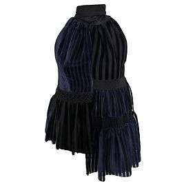 Loewe Velvet Sleeveless Top Black Navy blue