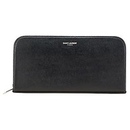 Monedero de cuero negro Saint Laurent Negro