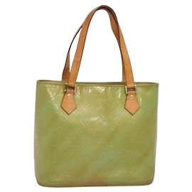LOUIS VUITTON Sac à main Monogram Vernis Houston Bleu Bébé M91005 LV Auth 135303 Bleu clair