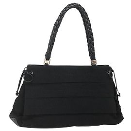 Borsa Vala in tela nera e argento di Salvatore Ferragamo Auth 142249 Nero Argento