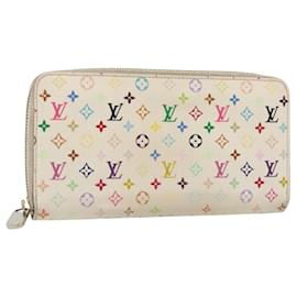 Louis Vuitton-LOUIS VUITTON Monogram Multicolor Zippy Wallet Wallet White M60241 Auth 142357-White