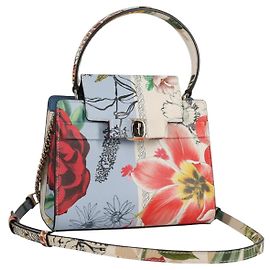 Bolsa de mão Vala em couro 2 em 1 multicolorida Auth SW1489V da Salvatore Ferragamo Multicor