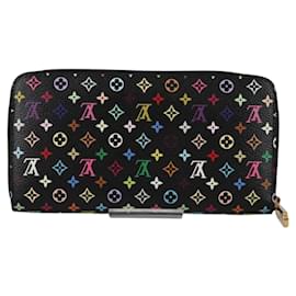 Louis Vuitton-LOUIS VUITTON Multicolor Zippy Wallet Wallet Black M60243 LV Auth 141189V-Black