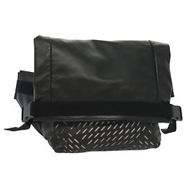 Autre Marque BOTTEGA VENETA Waist Bag Leather Black Auth bs29314 Black