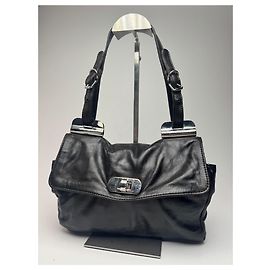 Bolsa de couro vintage Marni preta e marrom Preto