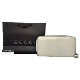 Vintage Gucci Leather Monogram Wallet white White