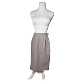 Vintage Dior Wool Skirt Ecru LL Grey