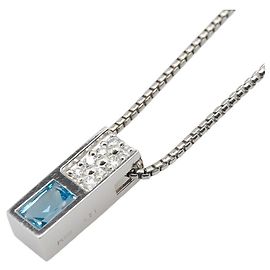 Céline Colar de Platina com Diamantes e Topázio Azul Celine Outro