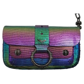 Zadig & Voltaire Kate Wallet Mini Bolso de Cuero Metálico Arcoíris Multicolor Metálico