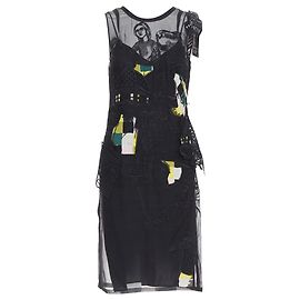 Vestido transparente preto com inserts coloridos Emilio Pucci Preto