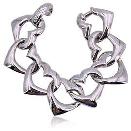 Bracciale in metallo vintage Yves Saint Laurent Argento Metallico
