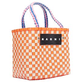Marni Basket leather top handle bag Orange