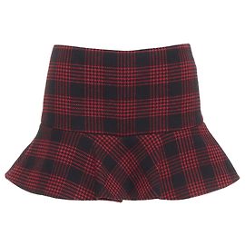 Red Valentino Mini gonna svasata a scacchi rossi e neri di Valentino Nero