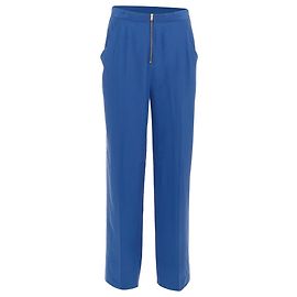 Céline Calças tapered de seda azul francês com meio zíper da Celine Phoebe Philo Azul