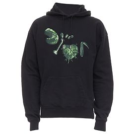 Schwarzer grüner Baumwoll-Hoodie mit grafischem Logo-Druck Dior Homme Cactus Jack Schwarz