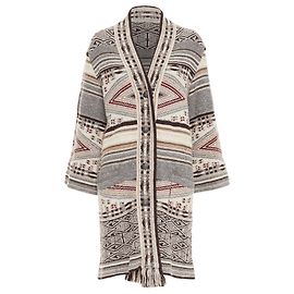 Cardigã étnico de lã e seda ETRO marrom bordô nude IT40 S Marrom Bege