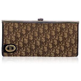 Clutch in tessuto vintage Dior Diorissimo Marrone