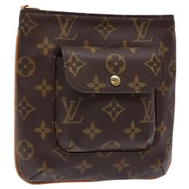 Clutch de pulso Partition Louis Vuitton em canvas Monogram Marrom