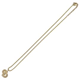Christian Dior CD Anhänger Halskette aus Metall und Kristallen Golden